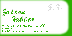 zoltan hubler business card